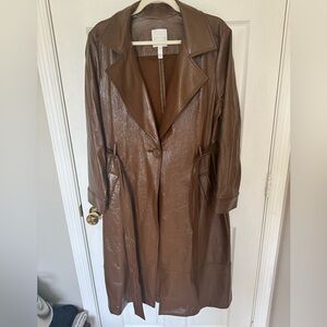 Faux Leather Trench coat